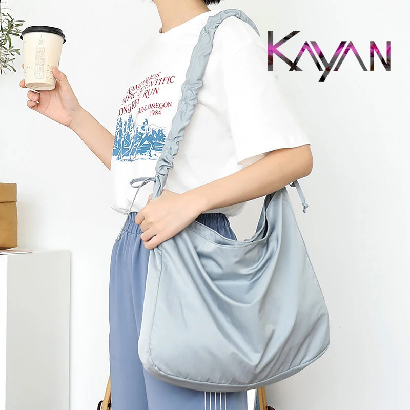 Causal Womens Canvas Bag Korean Literay Large Nylon Shoulder Bag High Quality Shopping Hobo Bag Ladies Student Crossbody Bag 240816