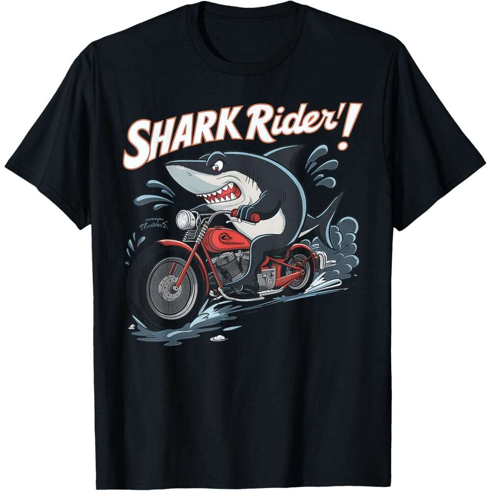 2025S Fashion Designer T Shirt For Mens Rider Motorcycle Ocean Shark Gift Graphi T Shirt Shirts Tshirt Graphic Tee Casual Tops Clothes Short Sleeve