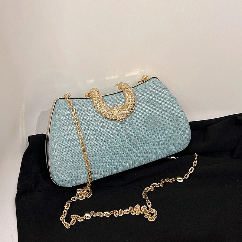 Sparkling solid color ladies temperament shoulder bag Hold Party friends party shopping mom urban beauty 240816