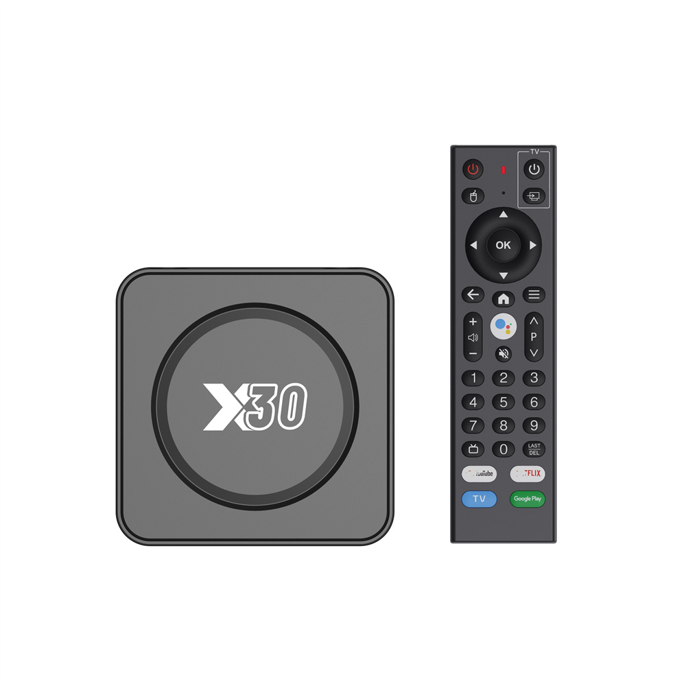X30 tv box 8k WIFI6 ATV android 12.0 DAUL WIFI BT Allwinner H618 2GB 16GB big voice remote smart tv box internet