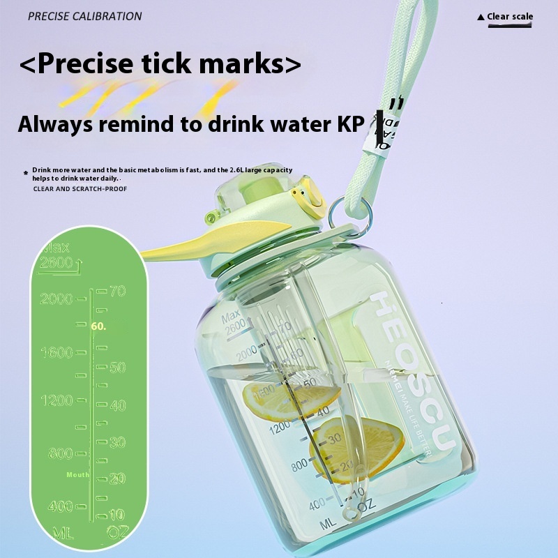 Plastic cup, heat-resistant Tritan large capacity sports kettle, men's portable ton bucket, straw water cup, women's summer