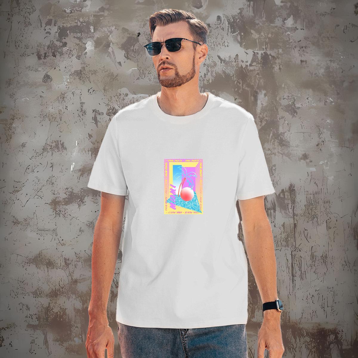 Cool Design T-Shirts 230g 100% Cotton beach Casual Daily Wear Cartoon Print Breathable Crew Neck Tshirt for Man Woman 2024 DIY Tops