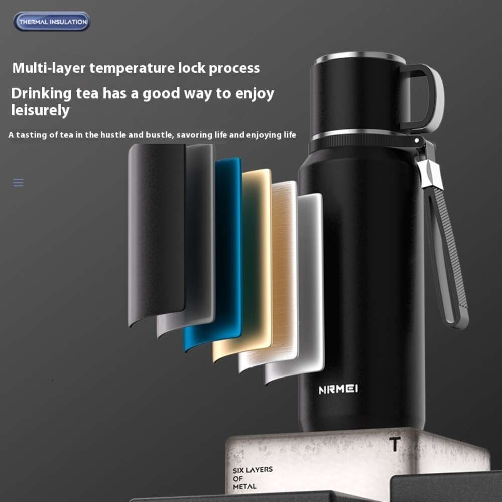 Luxury Large Capacity 1000ml Insulated Stainless Steel Teapot for Men - Portable Beverage Bottle