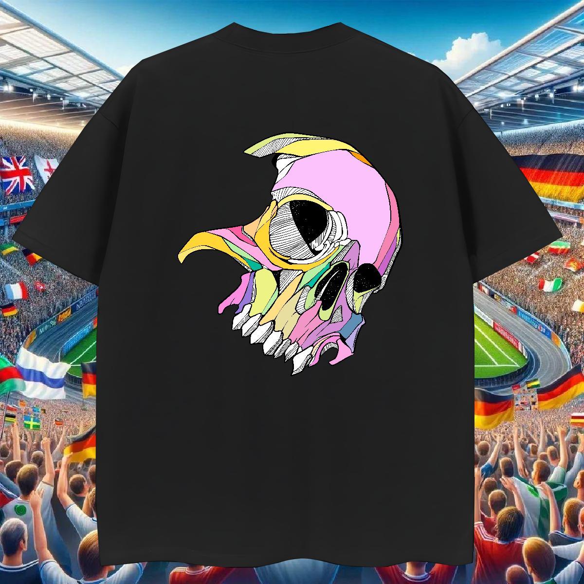 Comfortable Men T Shirts 230g Cotton skull Anime Printing Street Custom Anime Short Sleeve Soft Men Clothes T-Shirt 2024 Tshirts