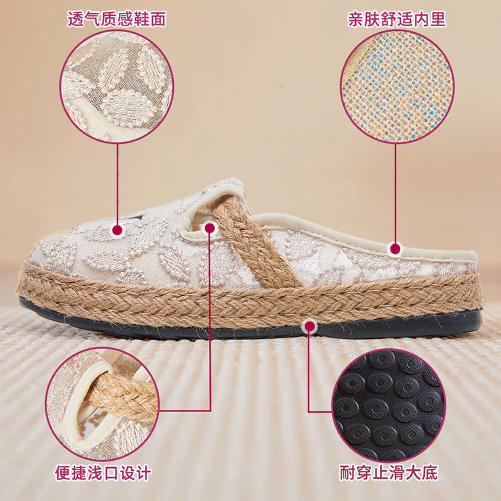 Ddmysports Summer New Linen Sneakers Alf Dragged Casual Shoes Women S OUTDOOR