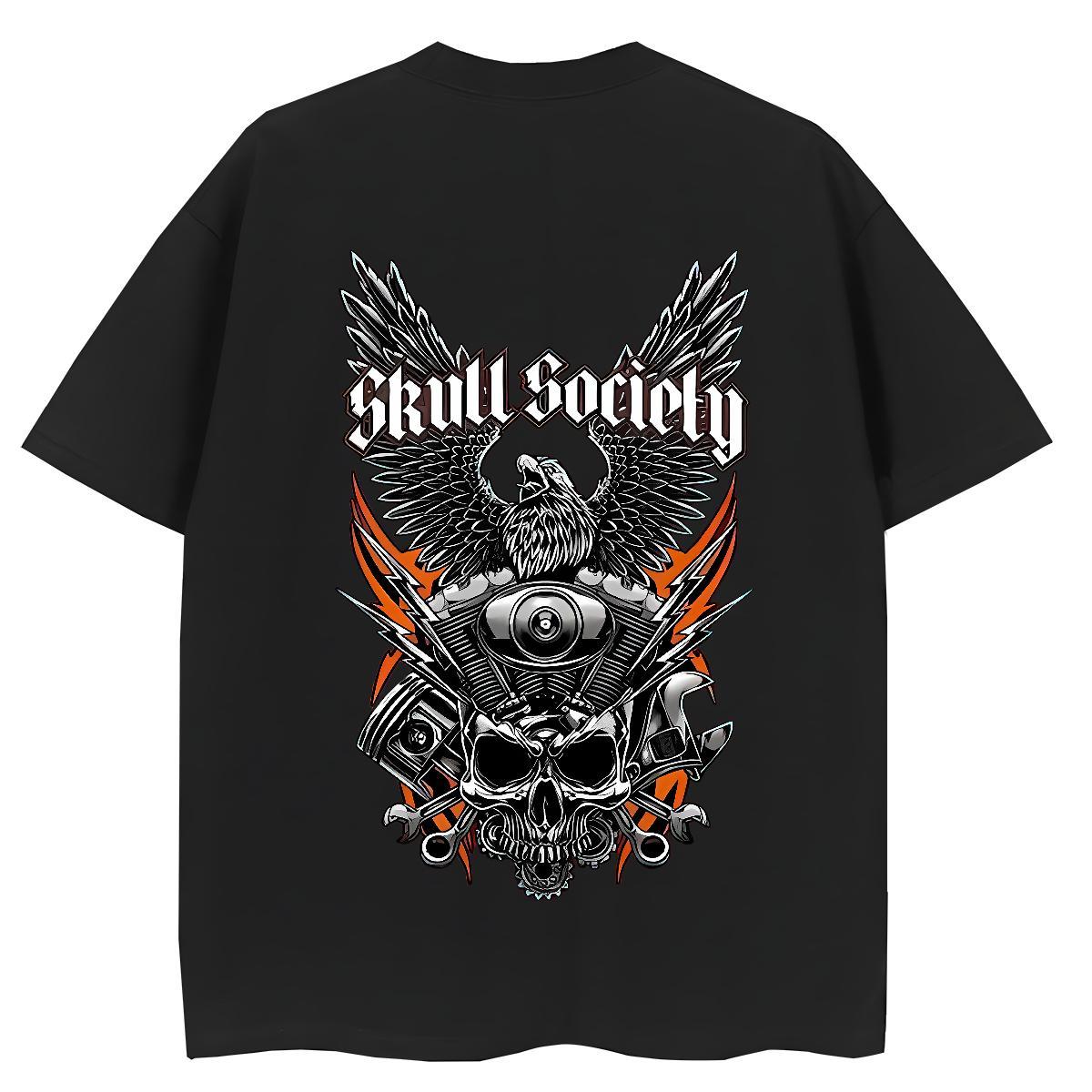 Classic Woman T Shirts 230g Cotton Comfortable Hip Hop Street skull Tshirt for Man Woman High quality Floral Print Top Shirts