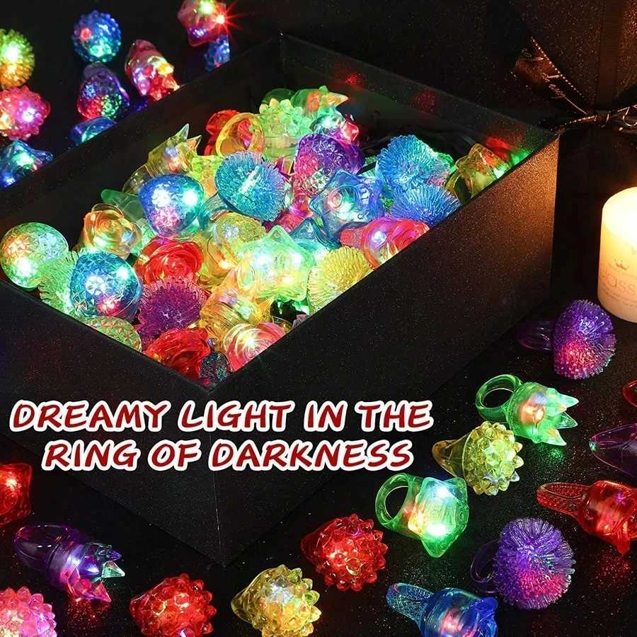LED Hair Finger Lights Finger Flashing Lights Night Market Stalls Toys Childrens Flash Soft Rubber Ring Soft Rubber Ring Y240817