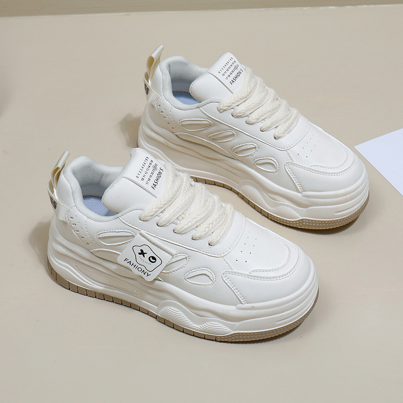 Ddmysports White For Women New Autumn Student Korean Edition Versatile Casual Ins Trendy Thick Soled Fashion Board Shoes ZS OUTDOOR