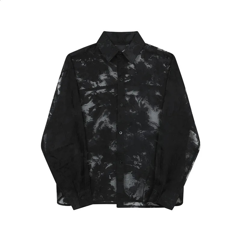 NOYMEI chiffon long sleeve shirt single breasted summer fashion korean style transparency top personality WA5114 240816