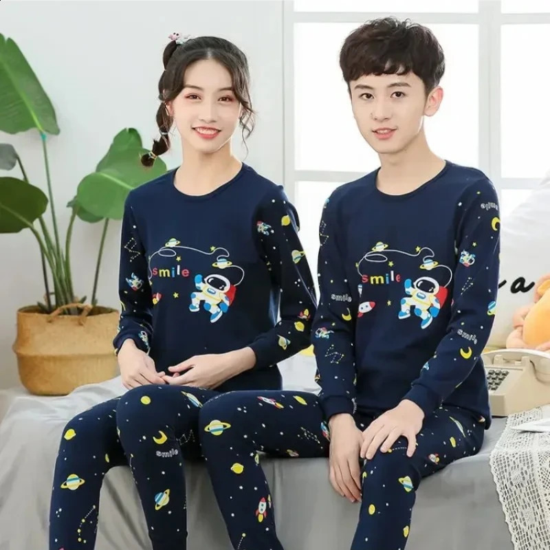 Big Boys Pajamas Winter Long Sleeved Childrens Clothing Sleepwear Teens Pajama Cotton Pyjamas Sets For Kids 10 12 14 16 Years 240813