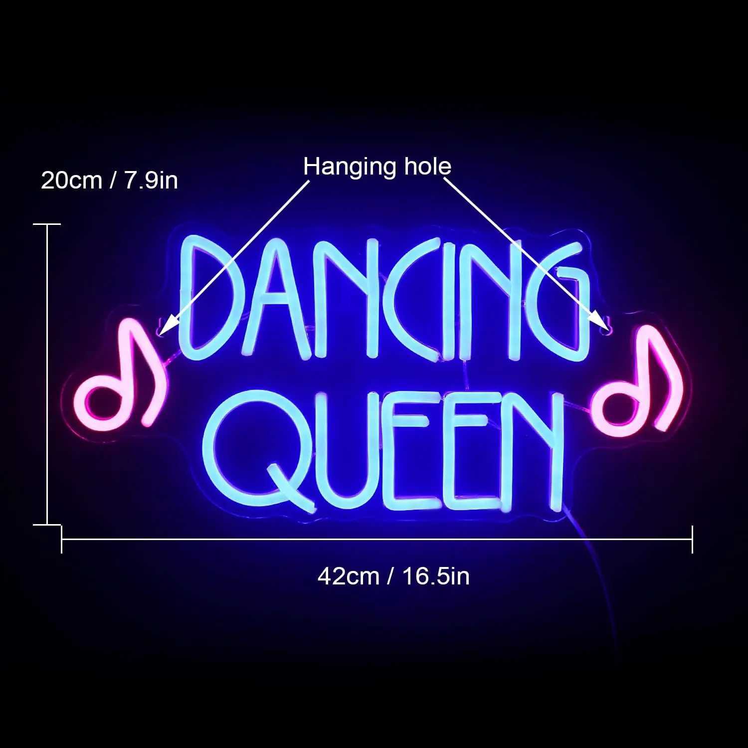 Dance Queen Neon Sign LED Neon Sign USB Power Switch Night Light Wall Decoration Dance Studio Dance Party Bar Dance Club B240817