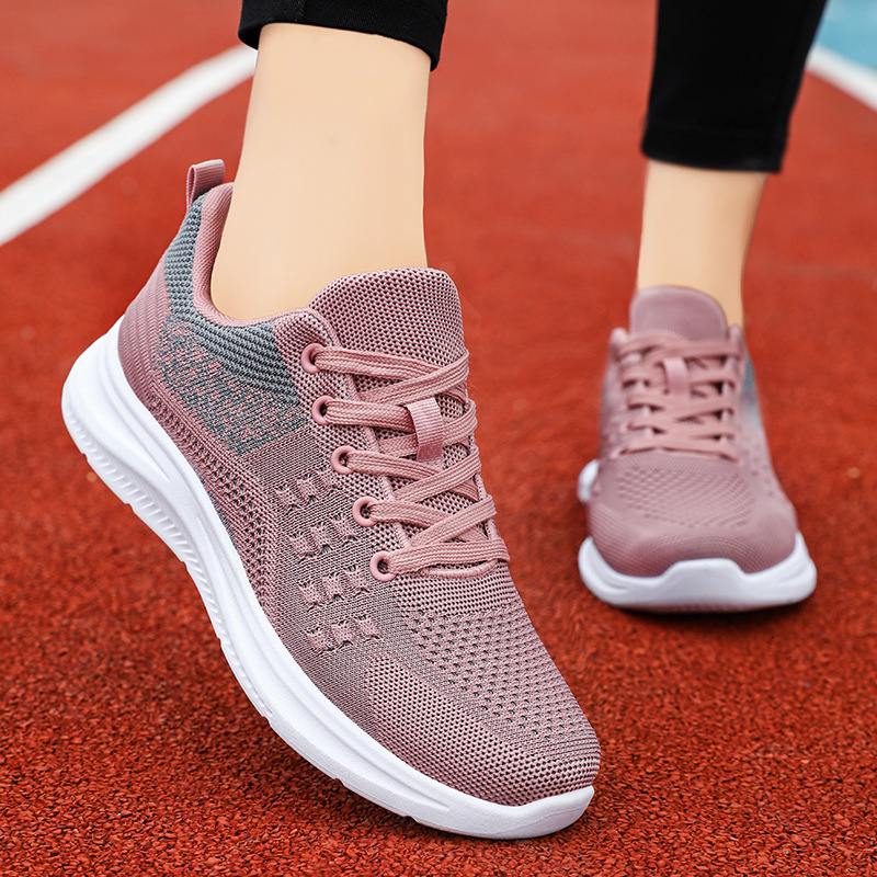 Ddmysports Shoes In Autumn New Women S Fly Woven Lightweight And Breathable Running Shoes Casual Sports For OUTDOOR