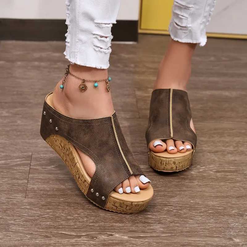 Women Slippers Roman Open Toe Platform Sandals Women Summer Retro Peep Toe Wedges Casual Slippers Slides Women Womens Shoes W250704