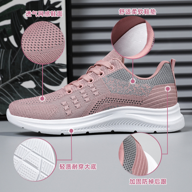 Ddmysports Shoes In Autumn New Women S Fly Woven Lightweight And Breathable Running Shoes Casual Sports For OUTDOOR