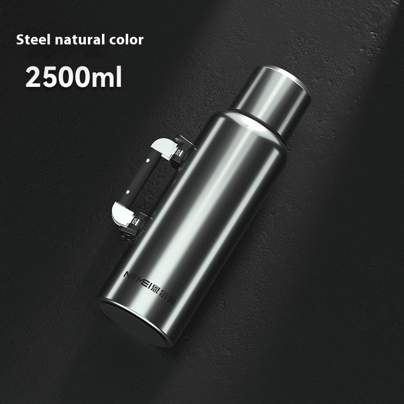 Large capacity 316L stainless steel insulated water bottle for outdoor travel, car mounted tea separation, household warm water bottle