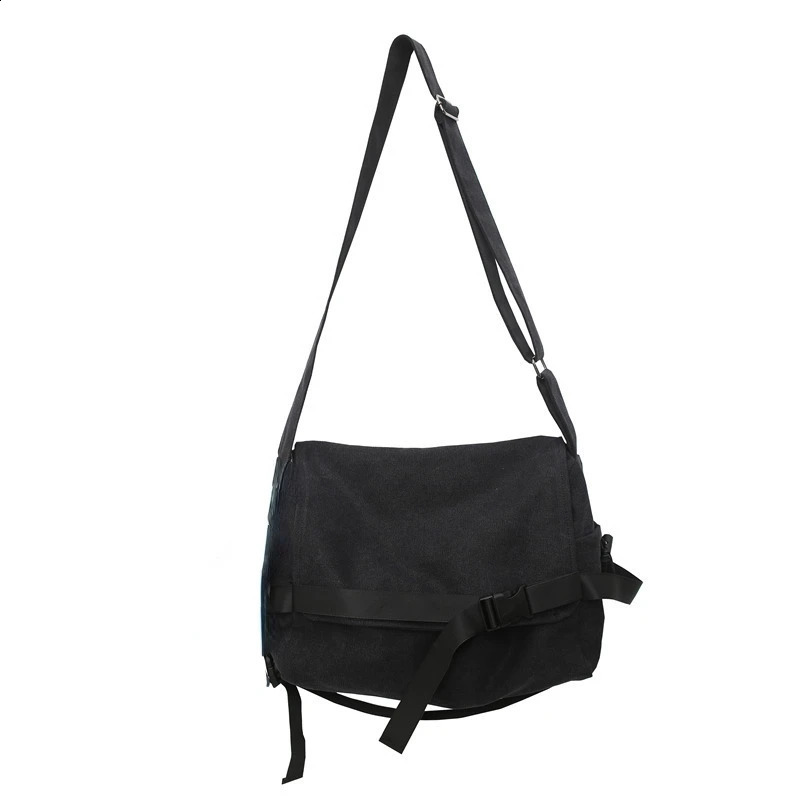 High-capacity Vintage Men Casual Messenger Bags All Match Y2k Aesthetic Women Shoulder Bag Trendy Simple Handbags Crossbody 240816