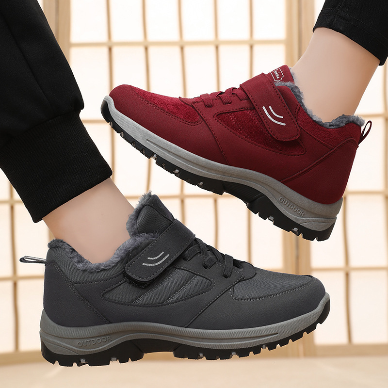 Ddmysports Winter New Men S Velvet Thick Walking Warm Cotton Mountaineering Travel Couple Elderly Shoes OUTDOOR