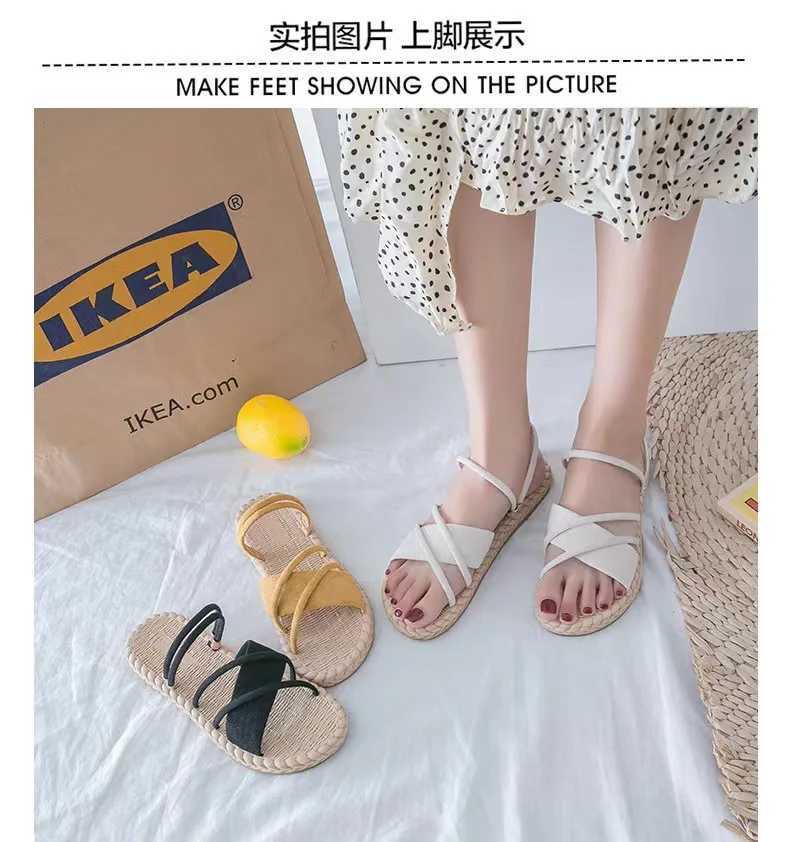 High Quality Summer Shoes Woman Sandals Flat Sandals Womens Thin Strips Gladiator Beach Sandals Ladies Flip Flops Slides T241227