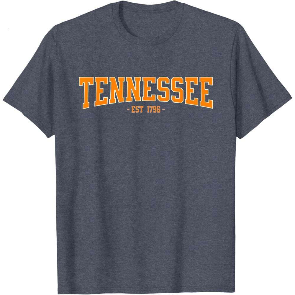 T shirt for Mens Classic TN Orange Print Retro Varsity Vintage Tennessee T-Shirt Shirts Tshirt Graphic Tee Casual Tops Clothes Short sleeve