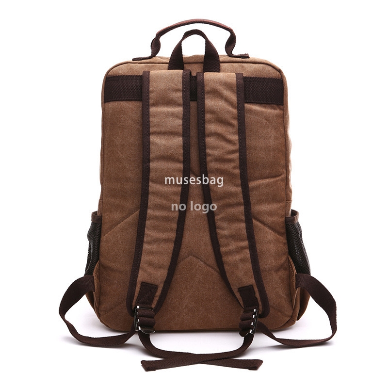 Durable canvas backpack Retro large capacity travel backpack Middle school backpack Commuter computer bag hiking bag