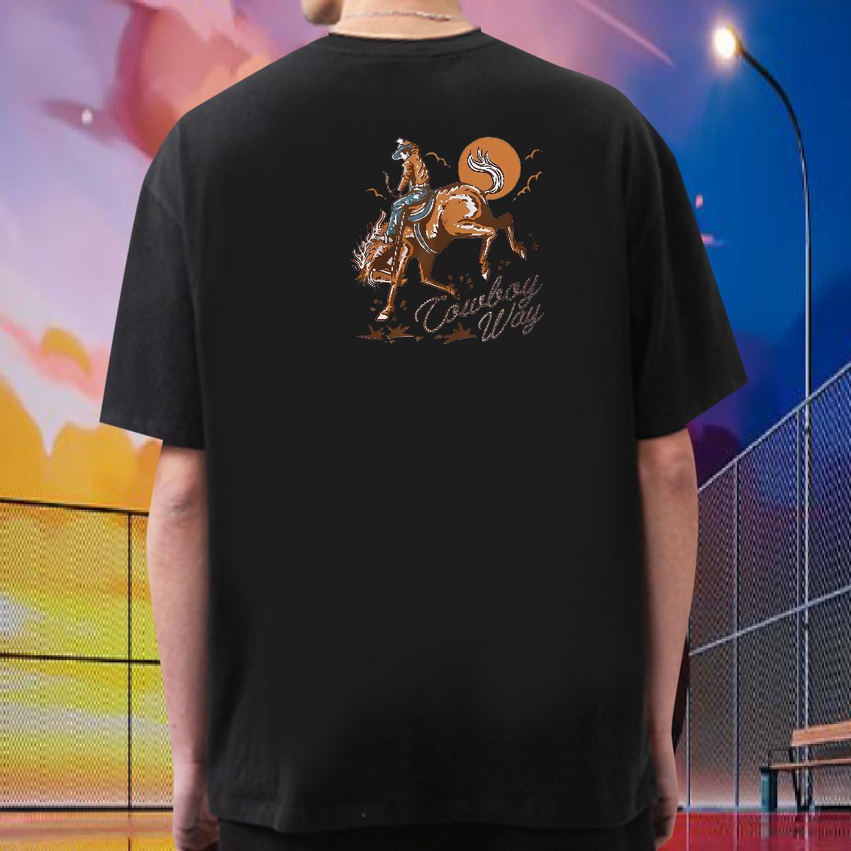Wholesale T Shirt For Man 100% Cotton 230g person Hip Hop Cartoon Printing L-4XL Crew Neck Men Tshirts Brand Clothings