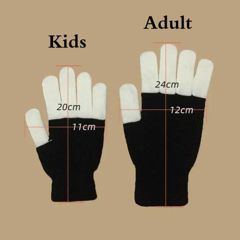 New Colorful Finger Glowing Glove for Kid Adult LED Light Flashing Magic Gloves Party Decoration Halloween Lighting Decor Y240817