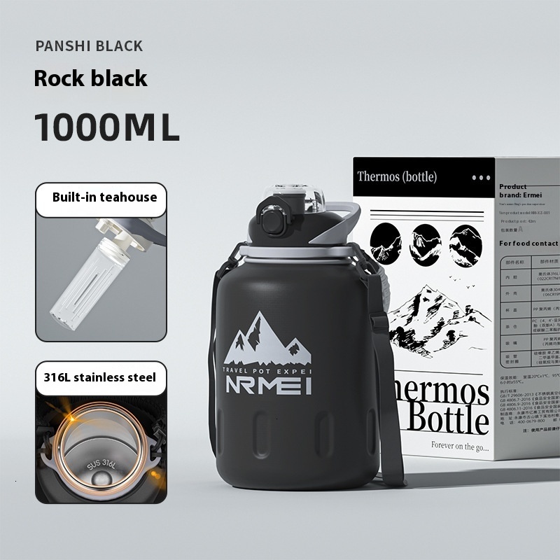 Stainless steel insulated cup, large capacity insulated cup, men's new model, ton bucket ton large belly sports kettle