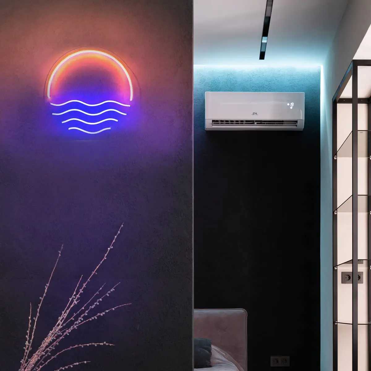 Tropical sunset and ocean LED neon signs - beautiful wall decorations for bedrooms living rooms and kitchens. Bright colors romantic mood B240817