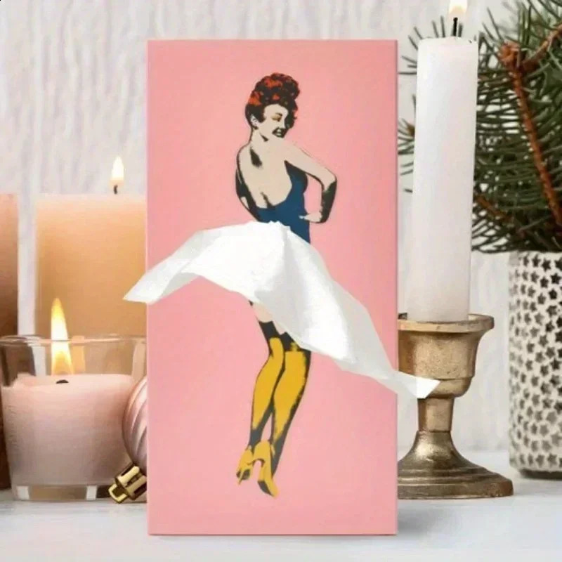 Cartoon anime girl tissue box cute desktop decoration ornament flying skirt Pettiskirt face paper 240816
