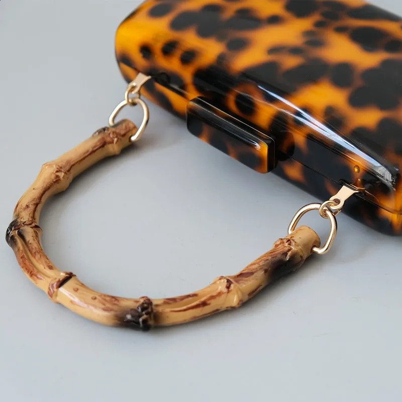 Fashion Bag Fashion Womens Handbag Leopard Acrylic Party Evening Bag Womens Amber Fashion Handbag Box Clutch Wallet 240816