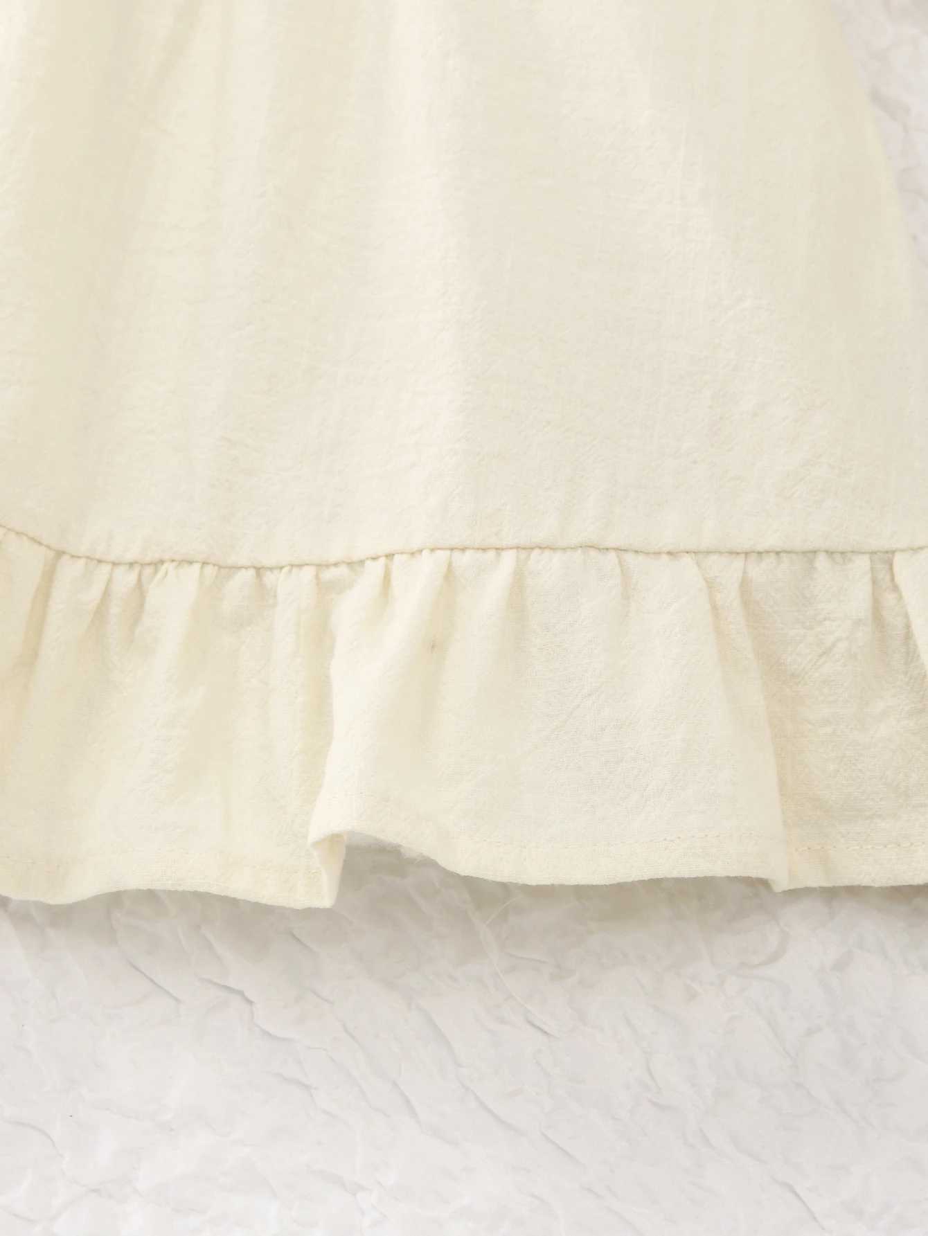 Spring Toddler Girls Dress Cotton Solid Full Sleeve Children Dress Ruffles Kids Dresses for Girls Fashion Girls ClothingXJ241206