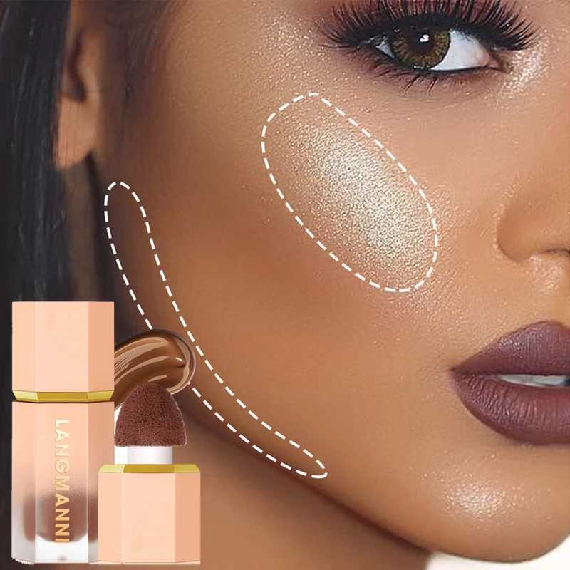 3 Color Matte Liquid Contour Stick Natural Waterproof Lasting Nose Shadow Contouring Brighten Highlighter Cream Face Makeup X