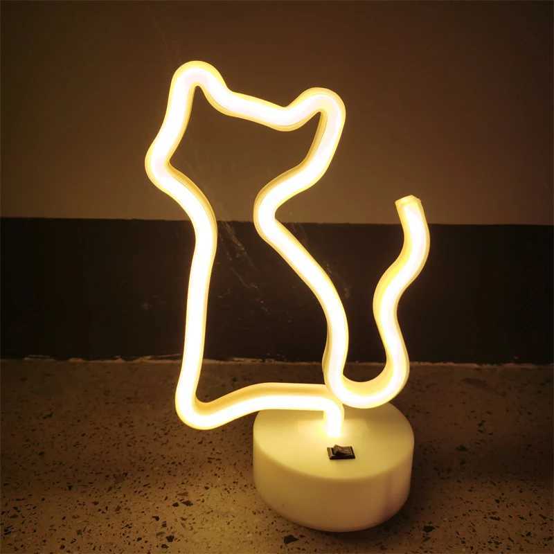 Cute cat LED neon lights holiday decorations glowing neon lights bedroom living room party home decor night lights B240817