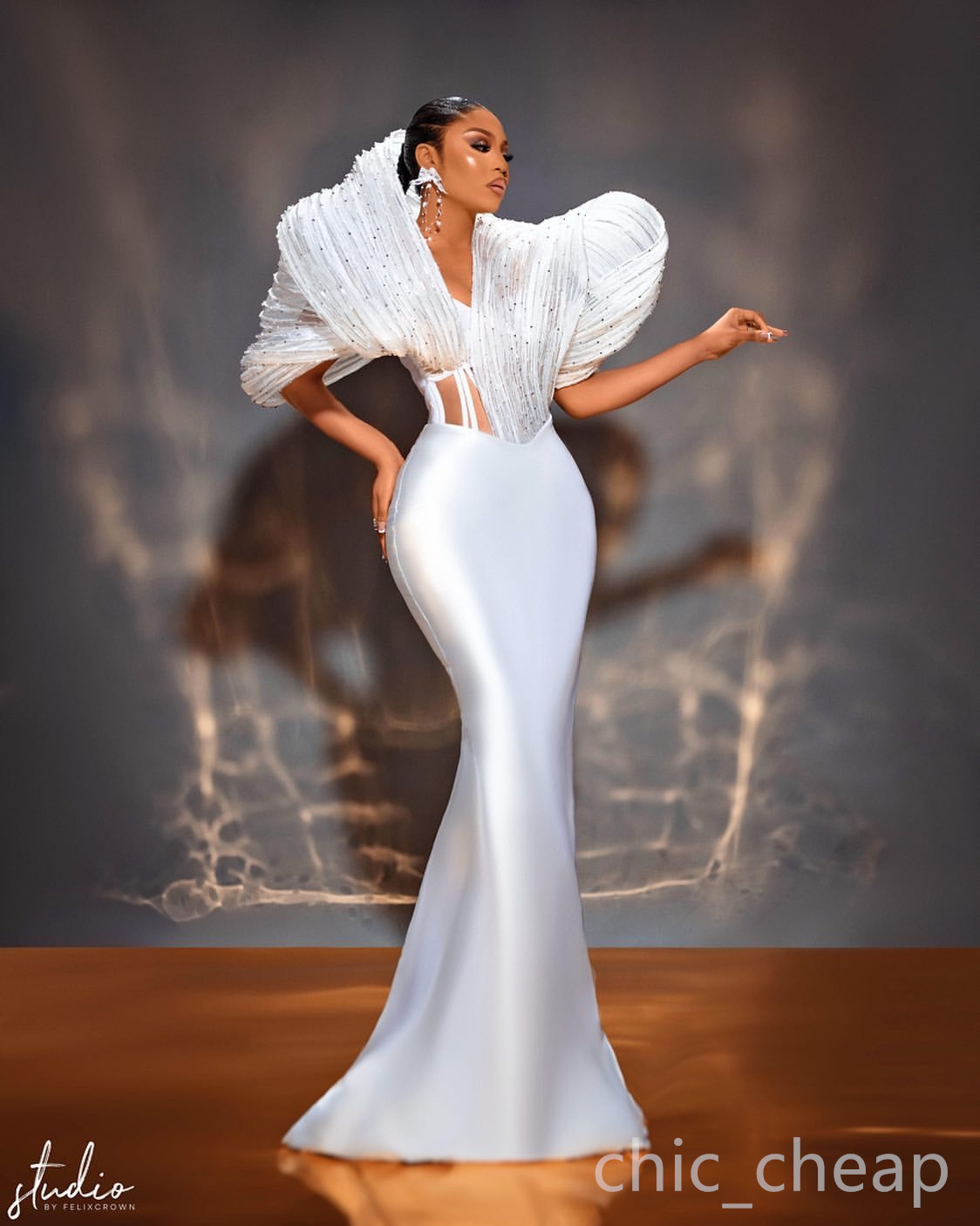 2024 Elegant White Mermaid Prom Dress Beaded Stylish Evening Formal Party Second Birthday Engagement Receiption Gowns Dresses For Special Occasions