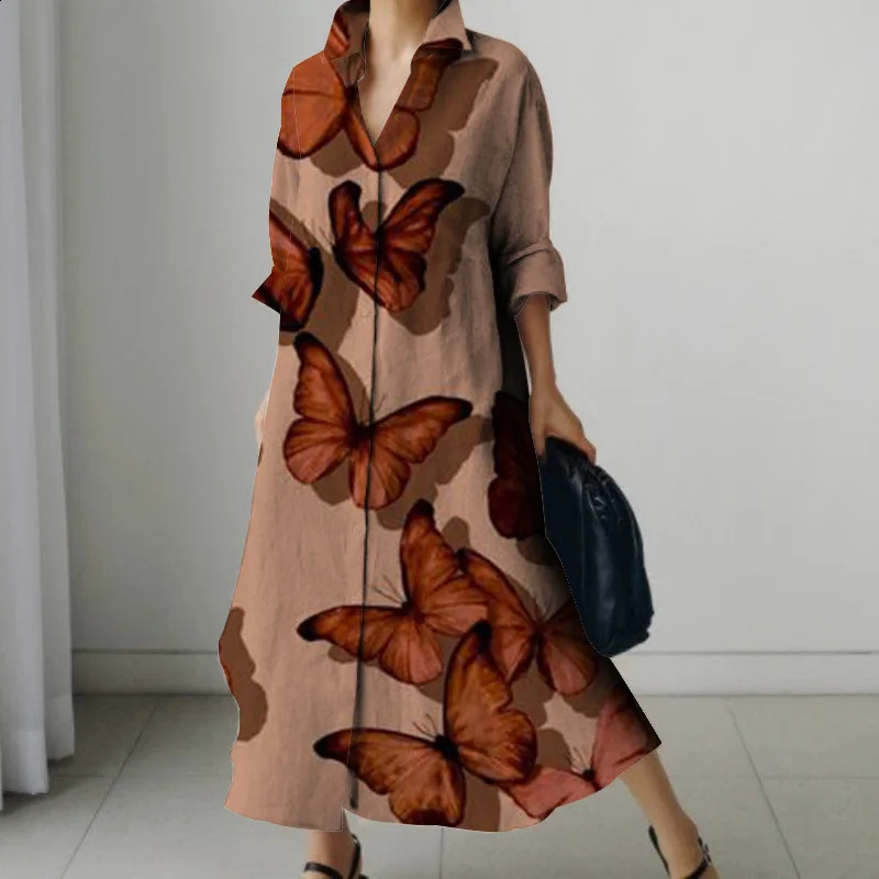 Summer Women Long sleeve Shirt Dress Breathable Fabric Soft Smooth Fashion 2024 Latest 240816