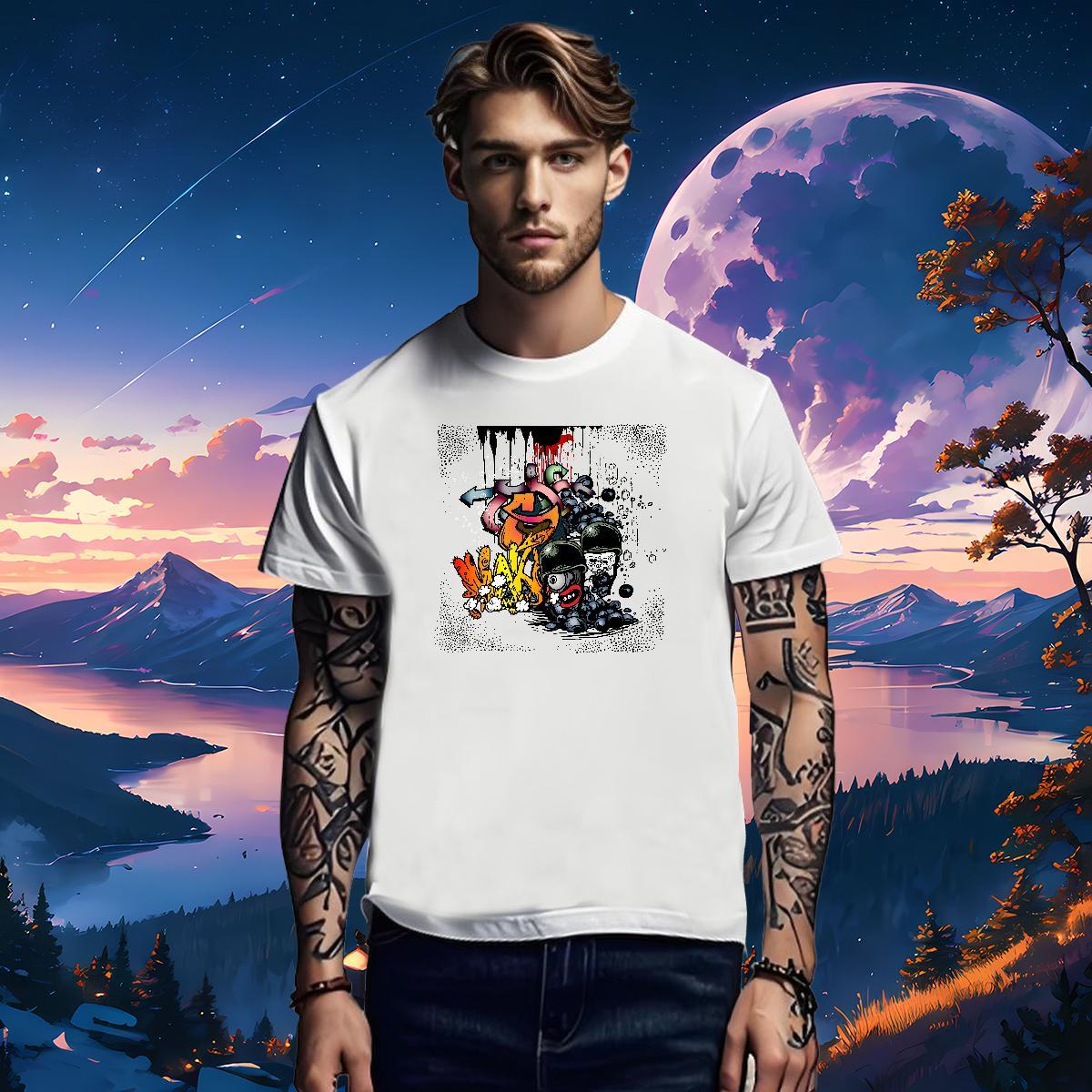 High Quality T shirt 230g Cotton skull Sports Casual Oversized 4XL O Neck Short Sleeves Couples T Shirts New Designer Tops