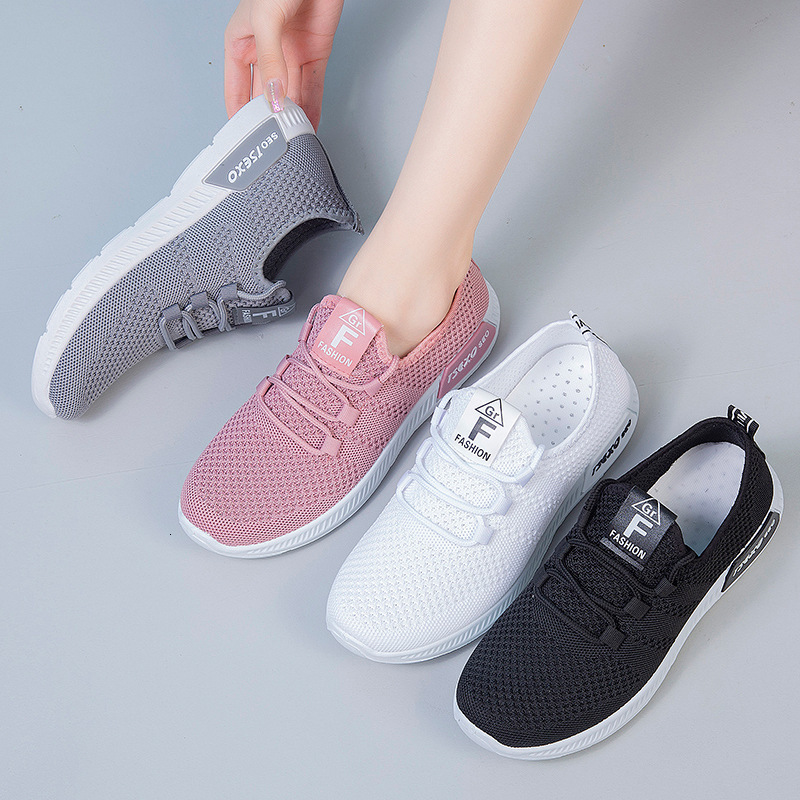 Ddmysports Autumn New Instagram Trendy Flat Sole Single Flying Weaving Running Sports Shoes Women S OUTDOOR