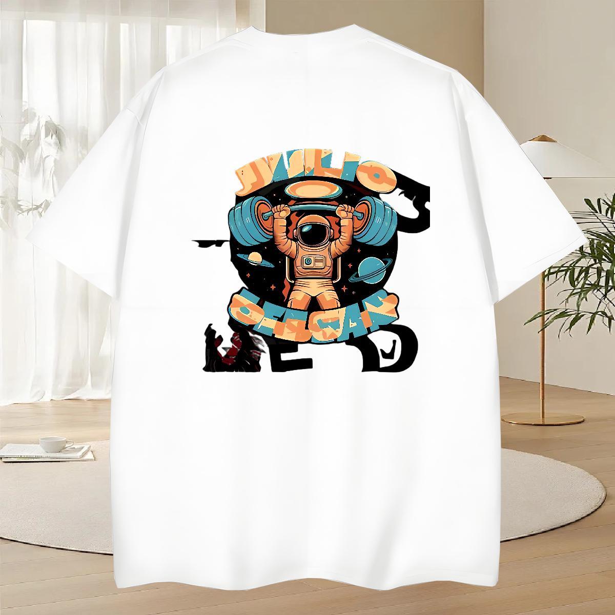 Cool Design T-Shirts 230g 100% Cotton spaceman Daily Outfit Oversized Breathable Short Sleeve Men Tees New Top Tees