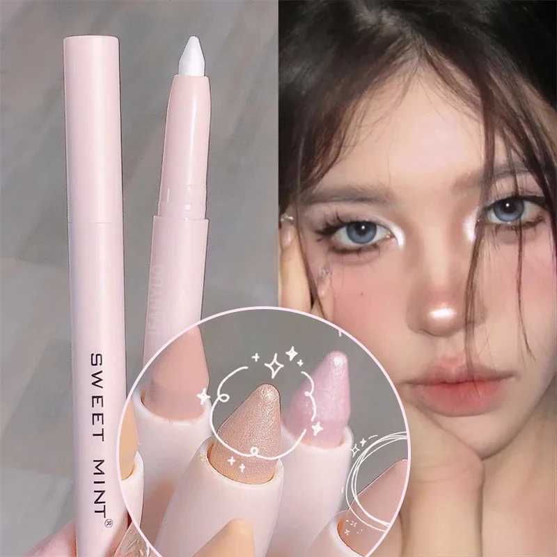 15 color flashing fluorescent pen waterproof matte white silver diamond bright suntan silk eye shadow stick makeupW241212