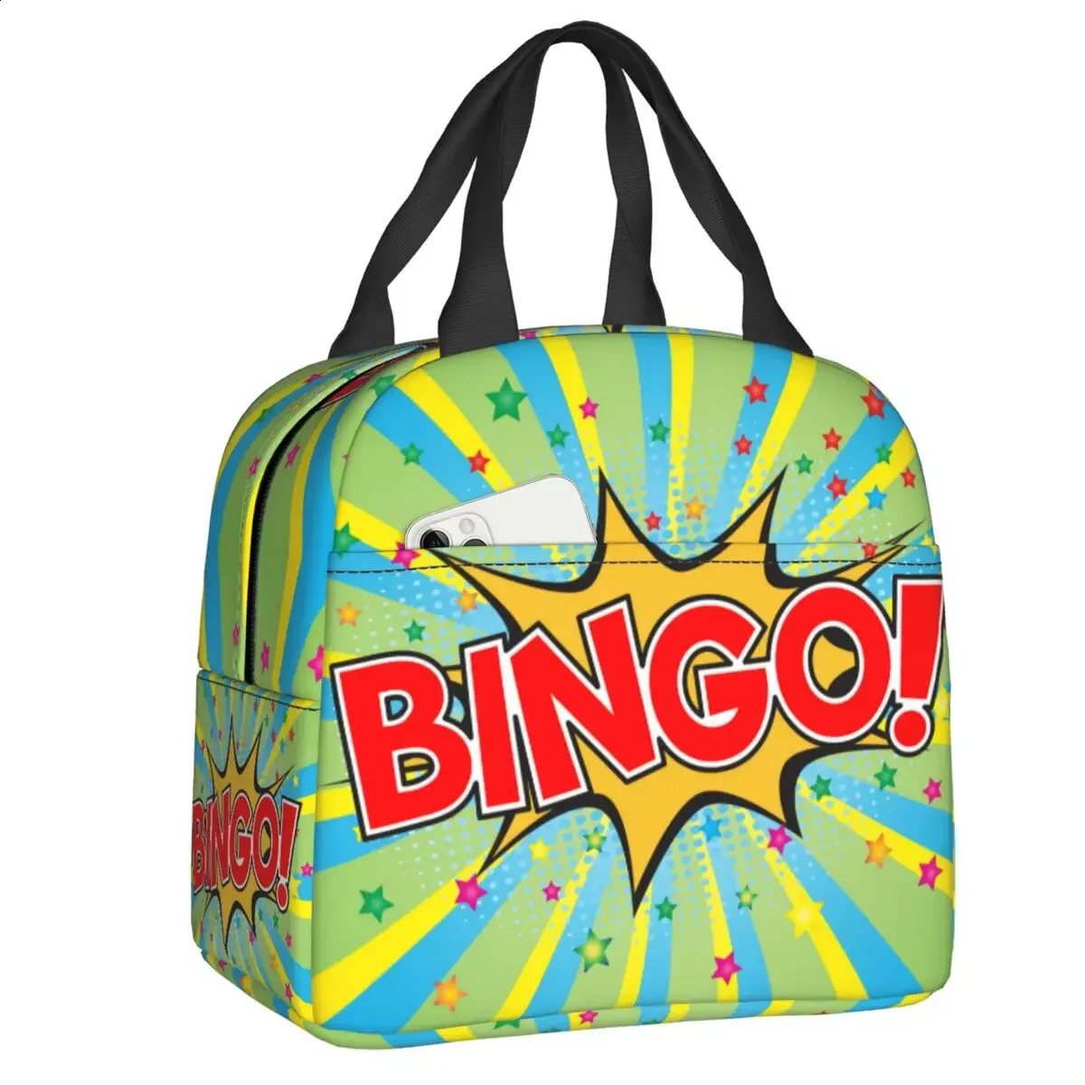 Game Bingo Lunch Bag Leakproof Cooler Thermal Insulated Lunch Box For Women Kids School Beach Camping Travel Food Tote Bags 240816