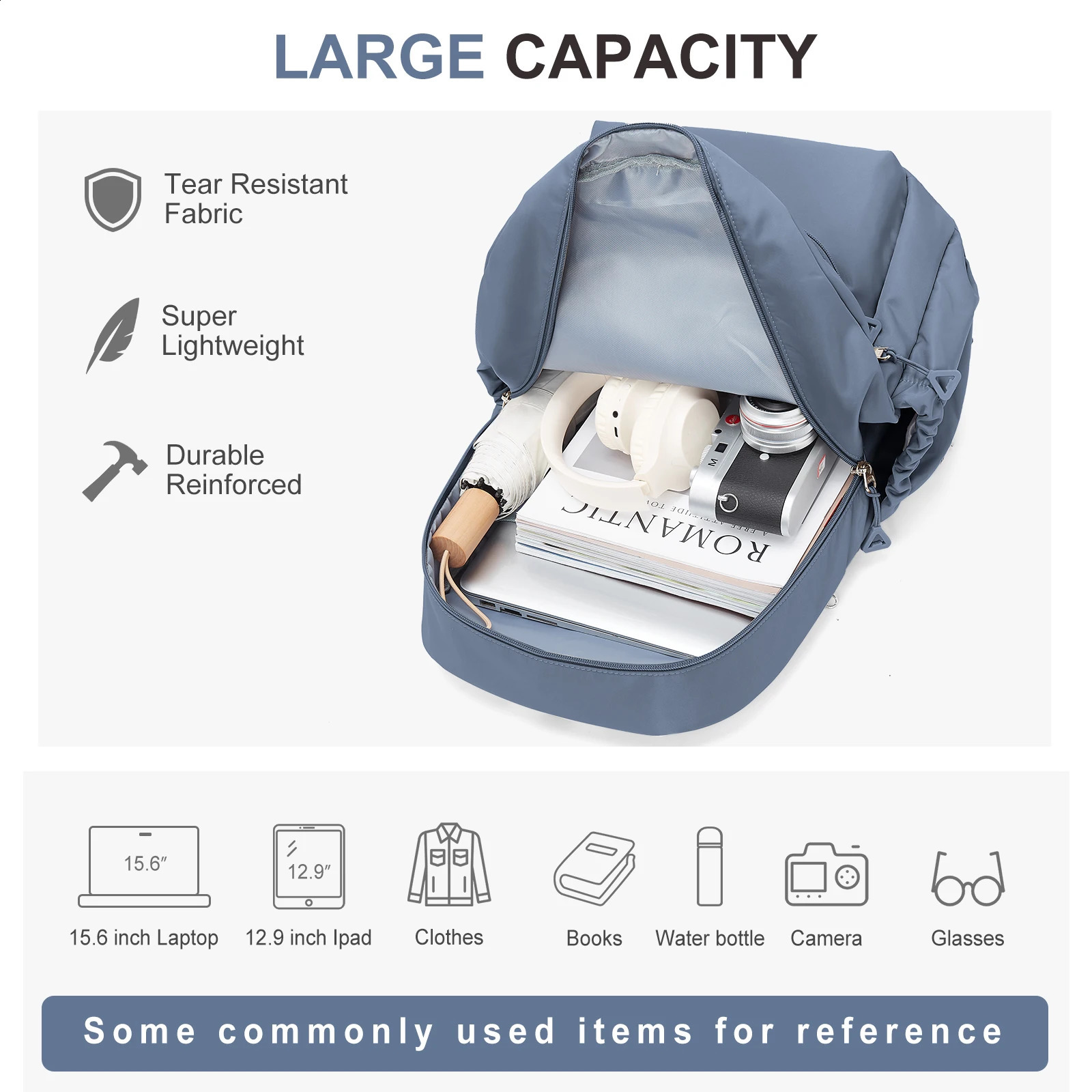 School bag preppy cute light large capacity simple backpack junior high school students college students commuting bag 240816