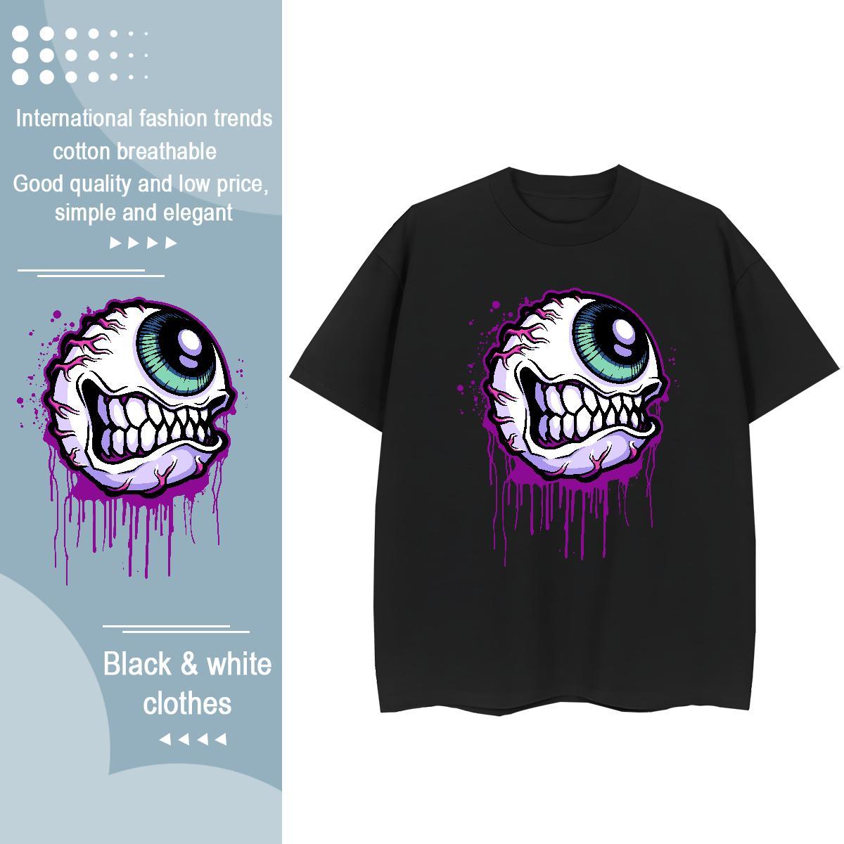 Fashion New Womens T Shirts Breathable Crew Neck 230g Pure Cotton Tshirt for Man Woman DIY Anime Printed ET Casual Beach 5A Clothes