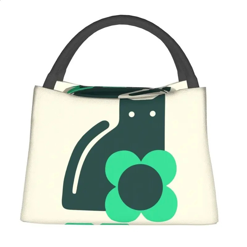 Orla Kiely Cat Insulated Tote Bag for Women Scandinavian Portable Cooler Thermal Food Lunch Box Hospital Office 240816