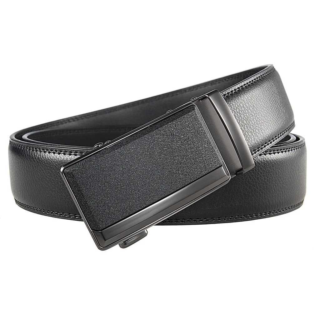 Mens belt fashion automatic buckle denim belt mens belt luxury designer black brown 3.5cm Plus size 130 140 150 160 170cm W240807