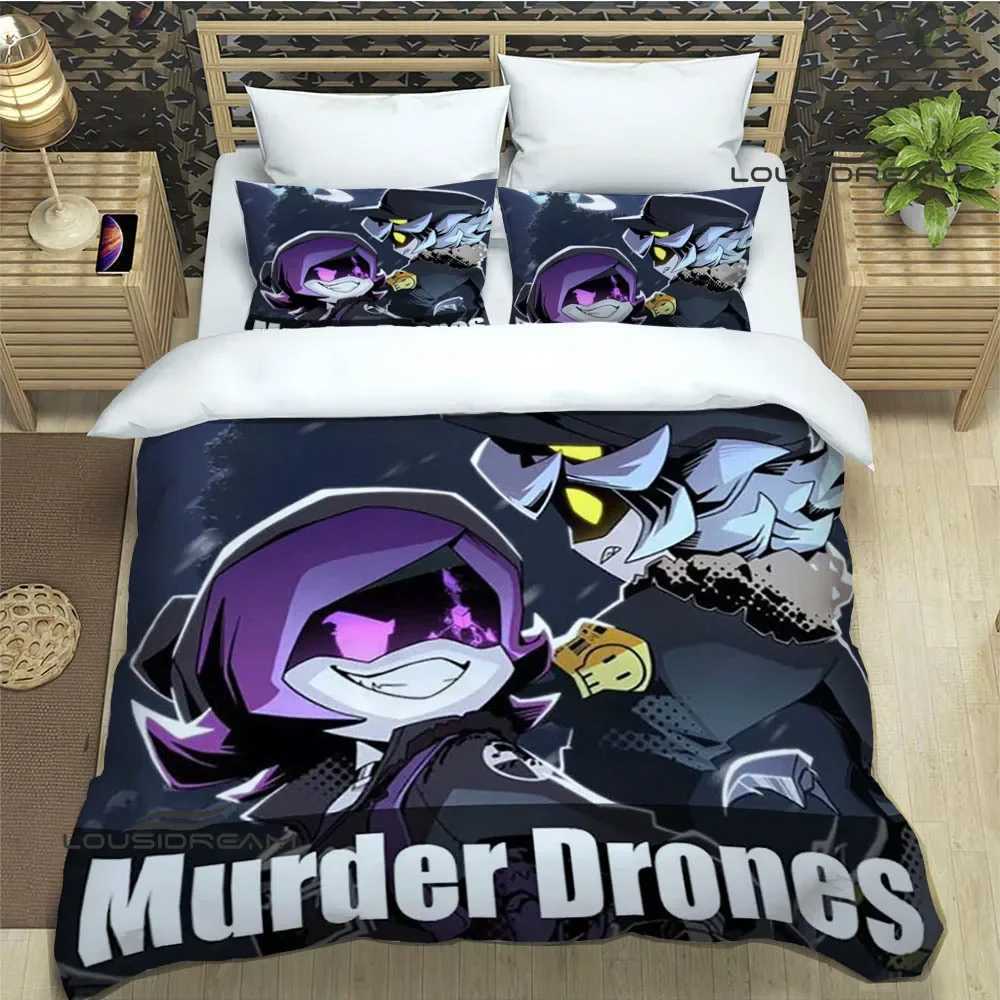 Murder-Drones Cartoon Printed Bedding Sets exquisite bed supplies set duvet cover bed comforter set bedding luxury birthday giftY240817