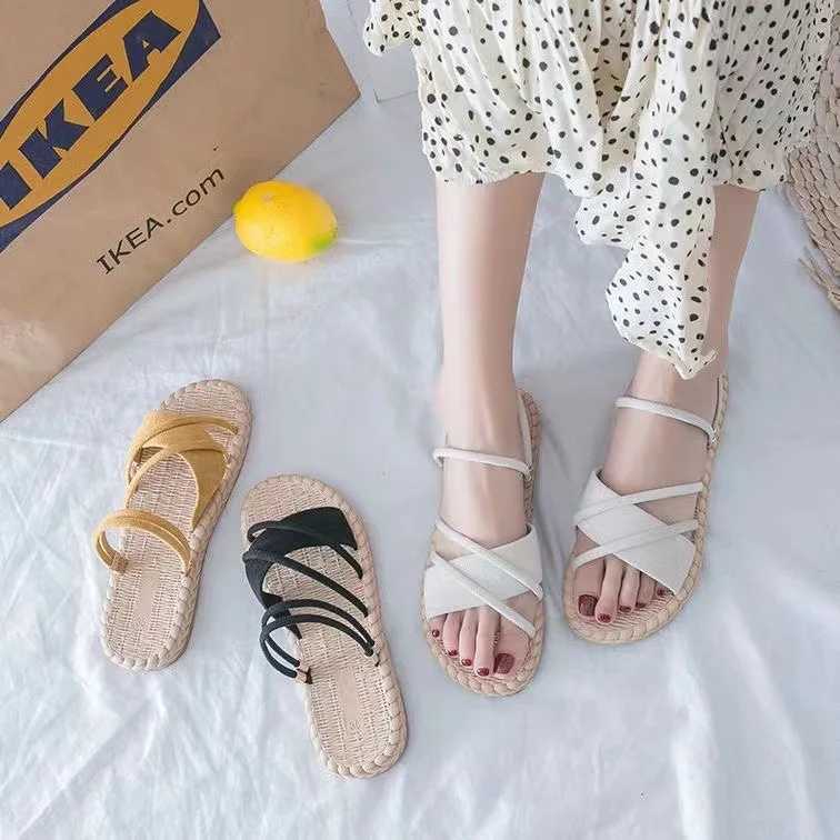 High Quality Summer Shoes Woman Sandals Flat Sandals Womens Thin Strips Gladiator Beach Sandals Ladies Flip Flops Slides T241227