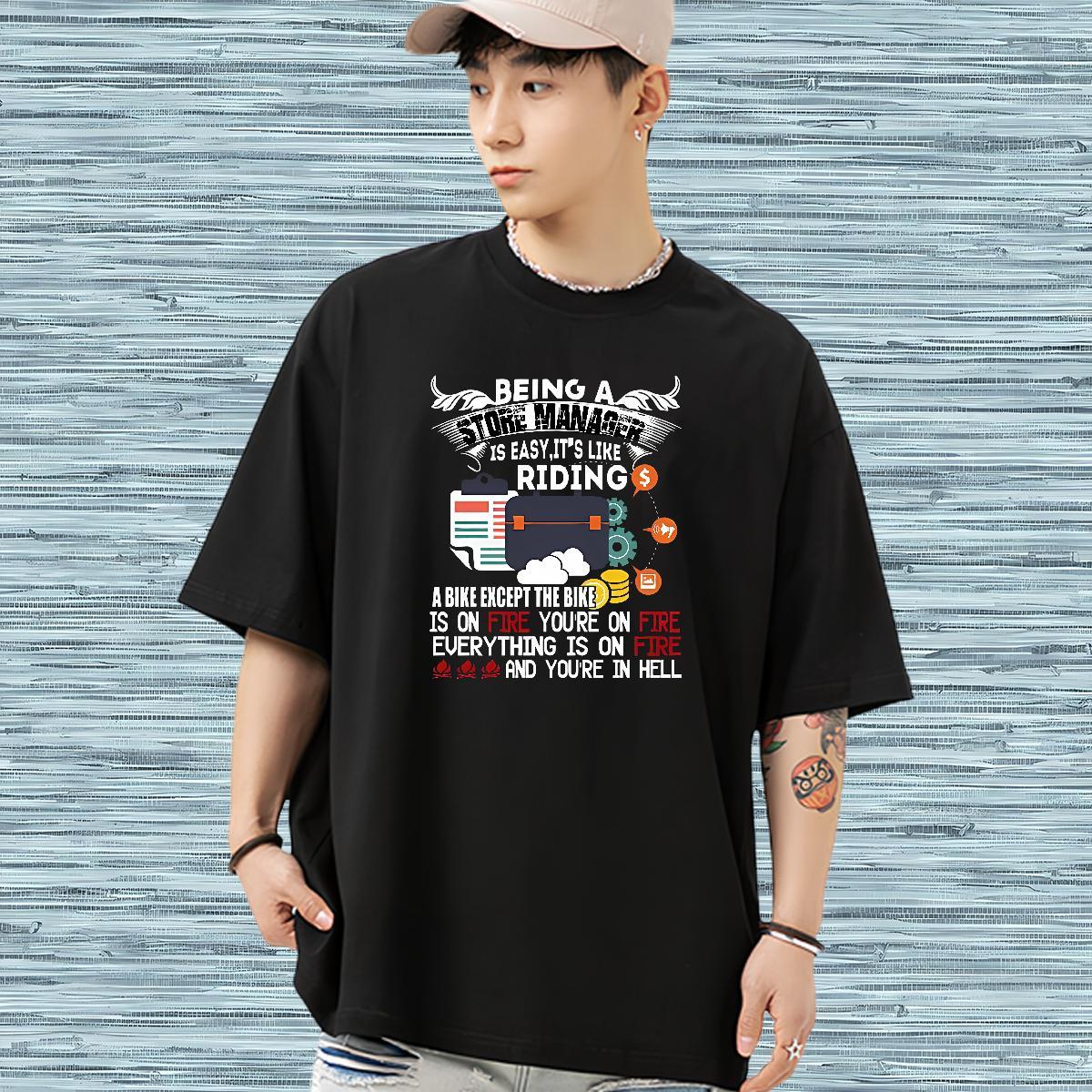 Soft Men T Shirts 230g Pure Cotton letter Summer Casual Custom Printing Round Neck Short Sleeve Tshirt for Man Woman Classic Top Tees