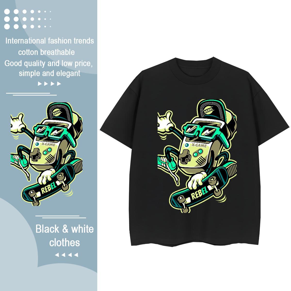 2024 Casual T shirt Breathable Short Sleeve 230g Cotton Women Tshirts Customized Print skateboarding Spring Summer Comfortable Tee Shirt