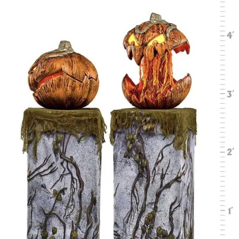 New for Spirit Halloween Gourdo AnimatronicHalloween Rise and Fall Makes a Terrifying Sound Pumpkin HeadHalloween DecorM240817
