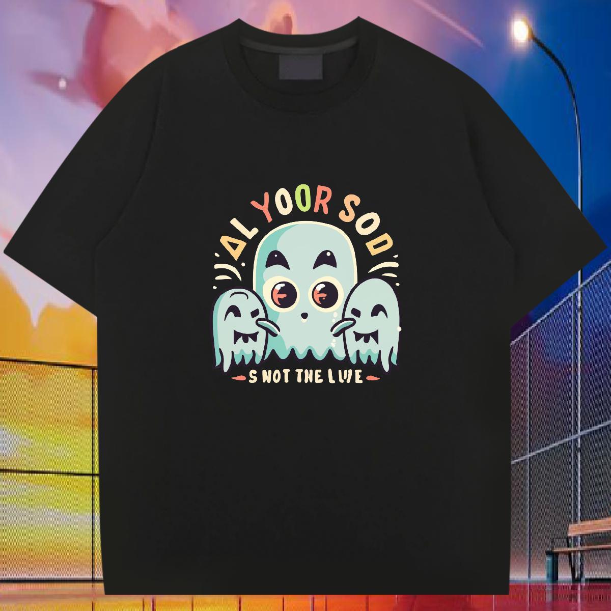 Classic T shirt 230g Pure Cotton skull Daily Wear DIY Logo Oversized Short Sleeve O-Neck Men Tees Wholesale Tops